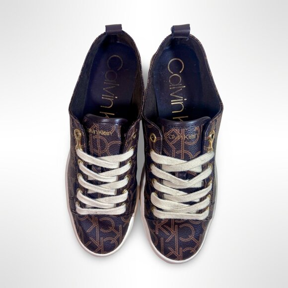 Calvin Klein Womens Size 9 Brown Michaela 2 Sneakers - Picture 3 of 8